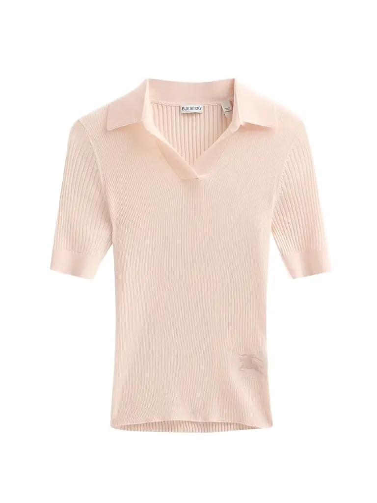 Burberry Women's Rain Cashmere Polo Shirt - Compact Pink