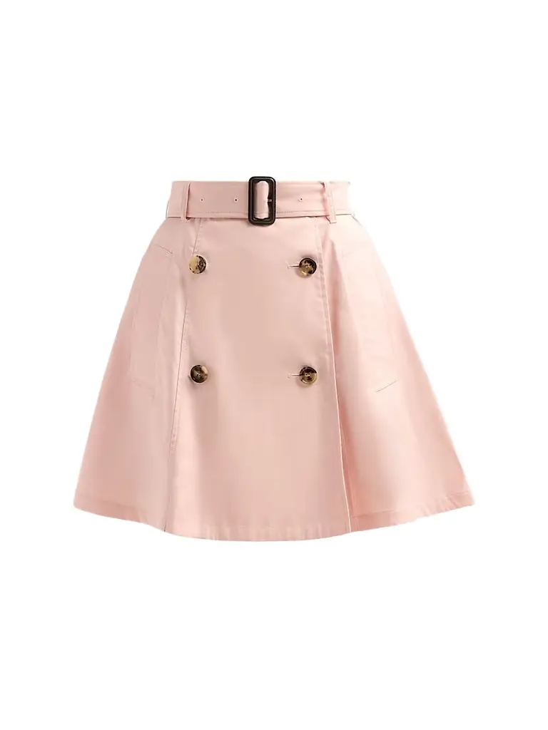 Burberry Women's Josselyn Cotton Gabardine Trench Mini Skirt - Compact Pink