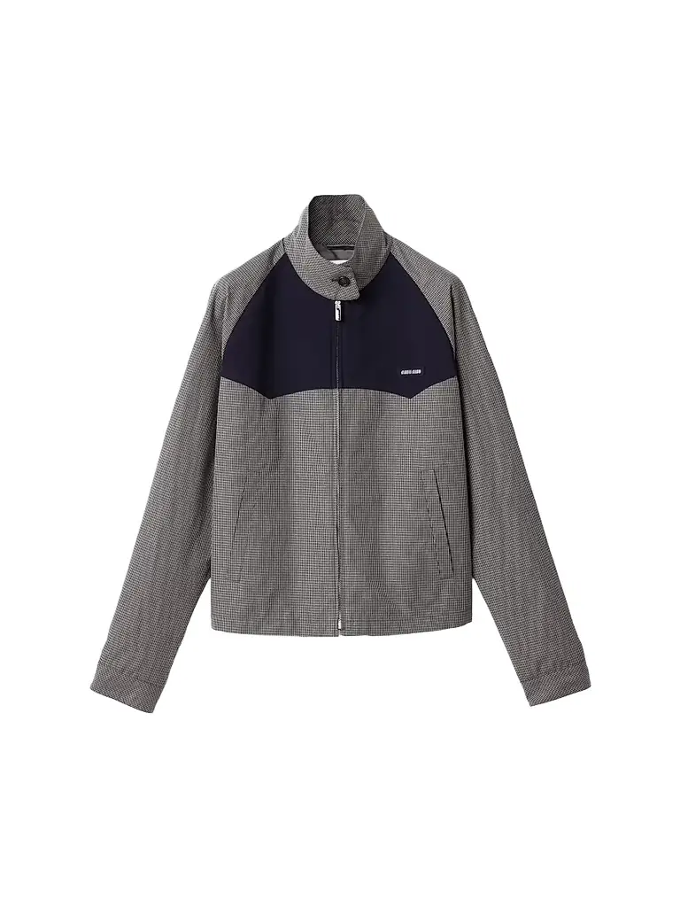 Miu Miu Women's Gingham Check Blouson Jacket - Grey