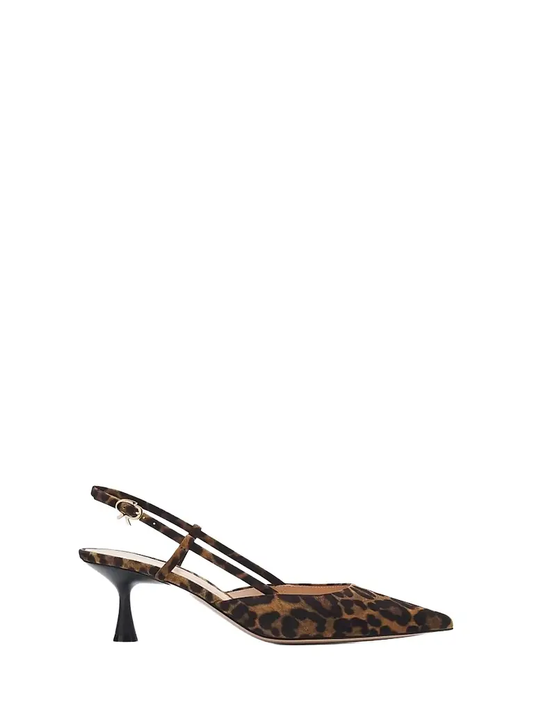 Gianvito Rossi Women's Ascent 55MM Leopard-Print Suede Slingback Pumps - Leopard