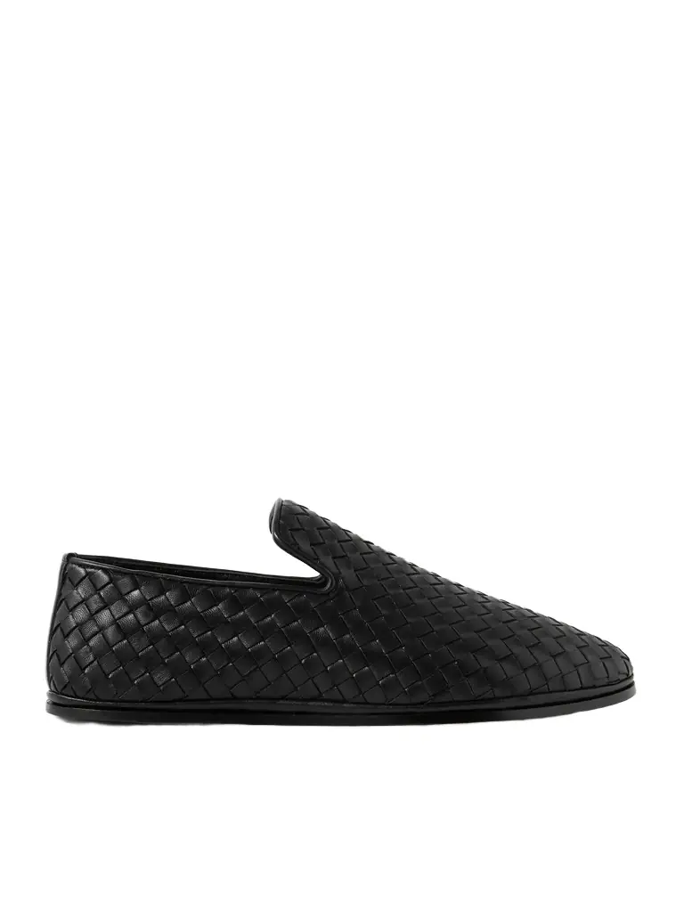 Bottega Veneta Intrecciato Full-Grain Leather Slippers - Men's Shoes