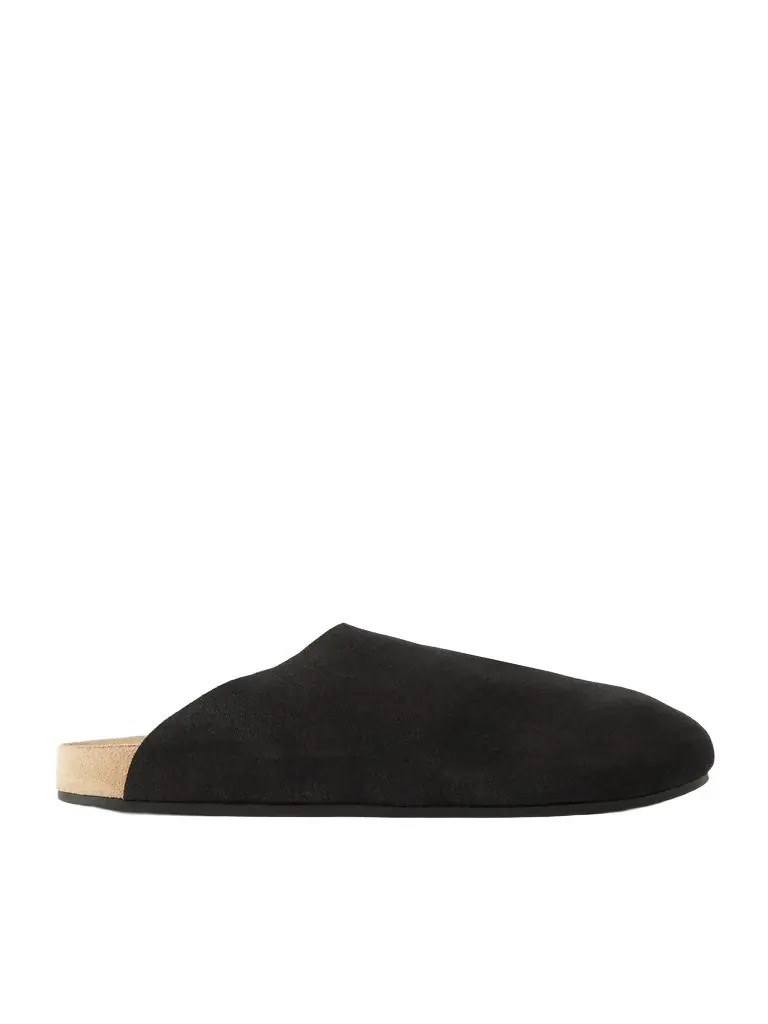 The Row Hudson Suede Slippers - Men's Shoes