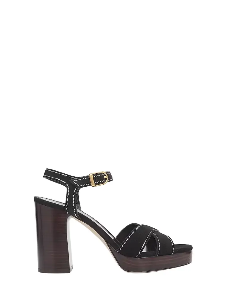 Stuart Weitzman Women's Park Platform 85MM Suede Strappy Sandals - Black