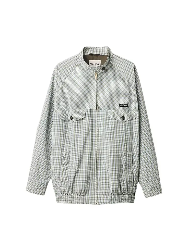Miu Miu Women's Checked Technical Fabric Blouson Jacket