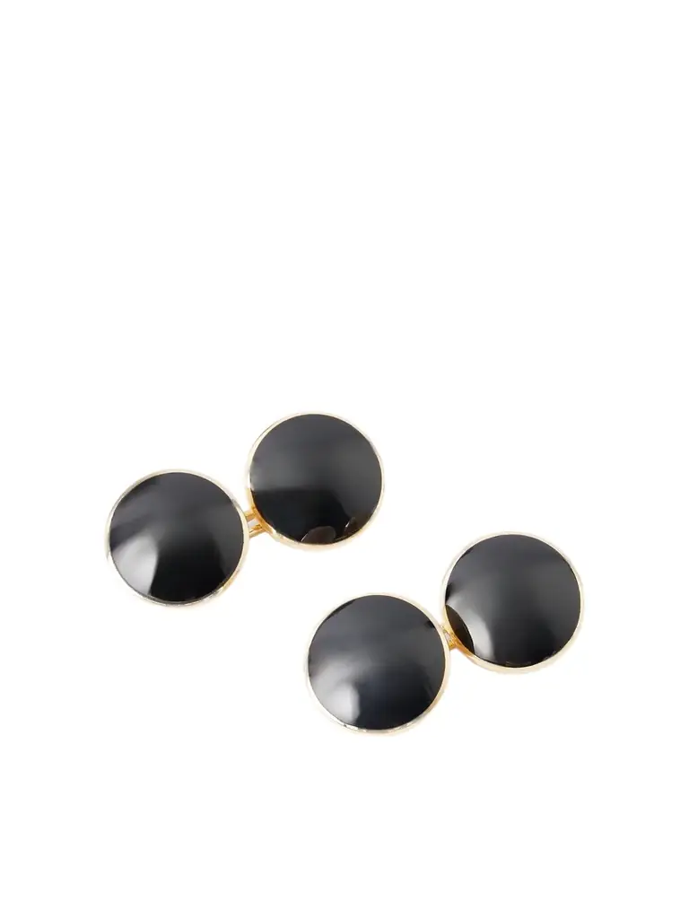Tom Ford 18Kt Yellow Gold Onyx Round Cufflinks - Men - Women's Jewelry And Watches