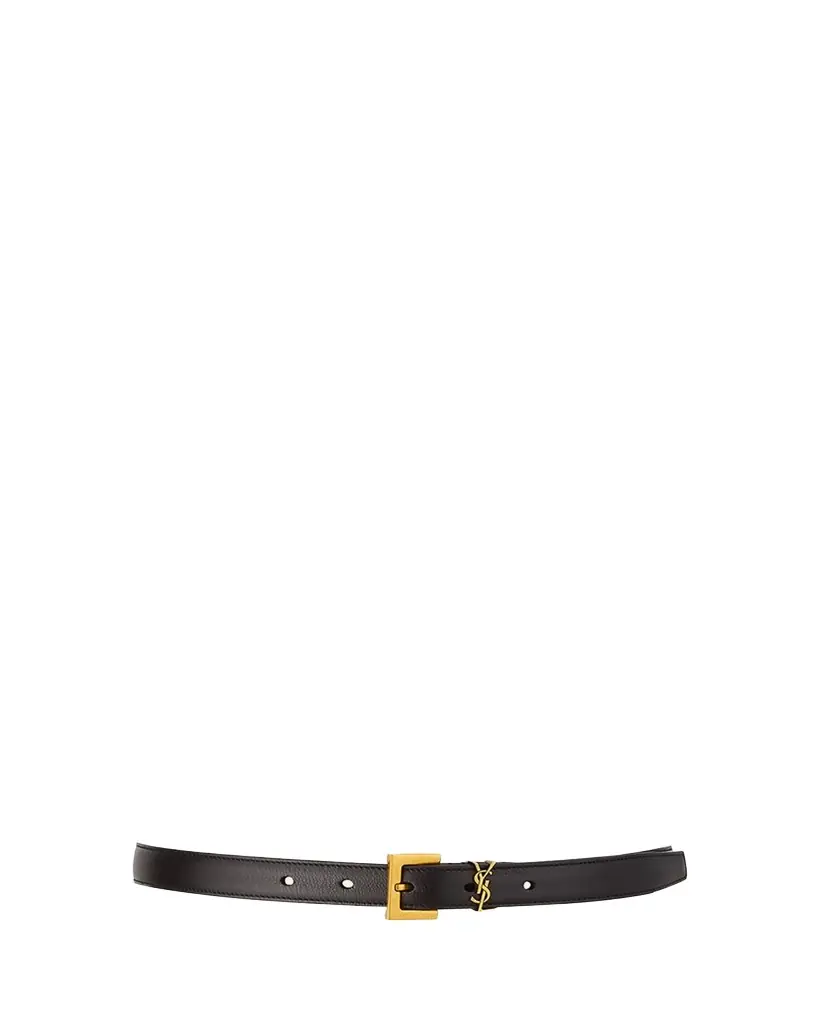 Saint Laurent YSL Monogram Leather Belt