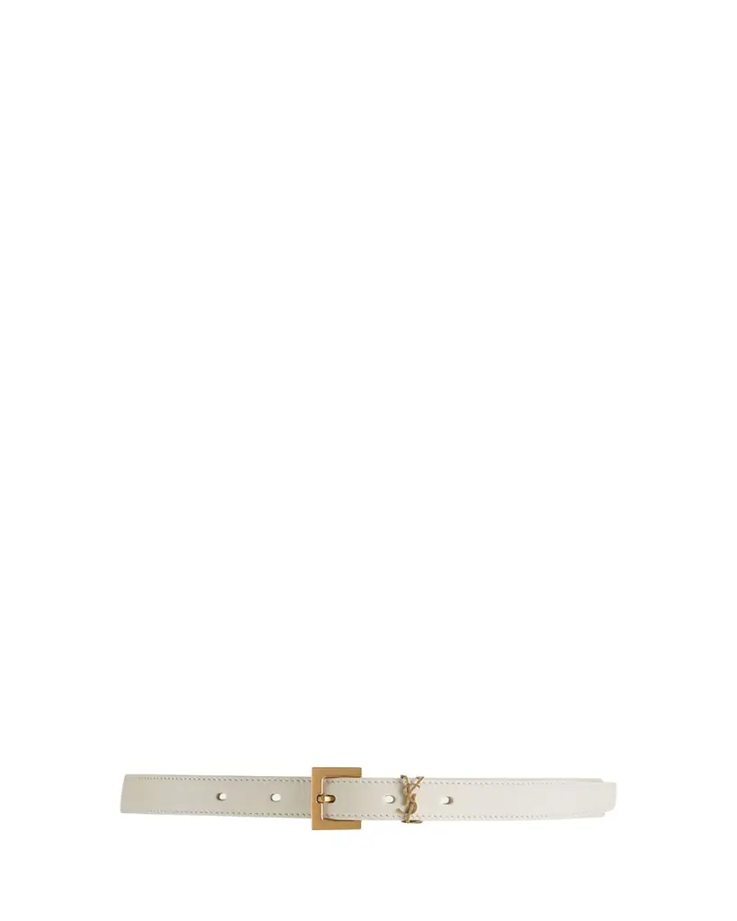 Saint Laurent YSL Monogram Leather Belt