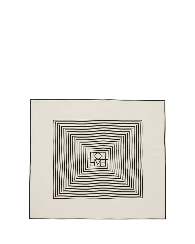 Toteme Centered Monogram Silk Square Scarf