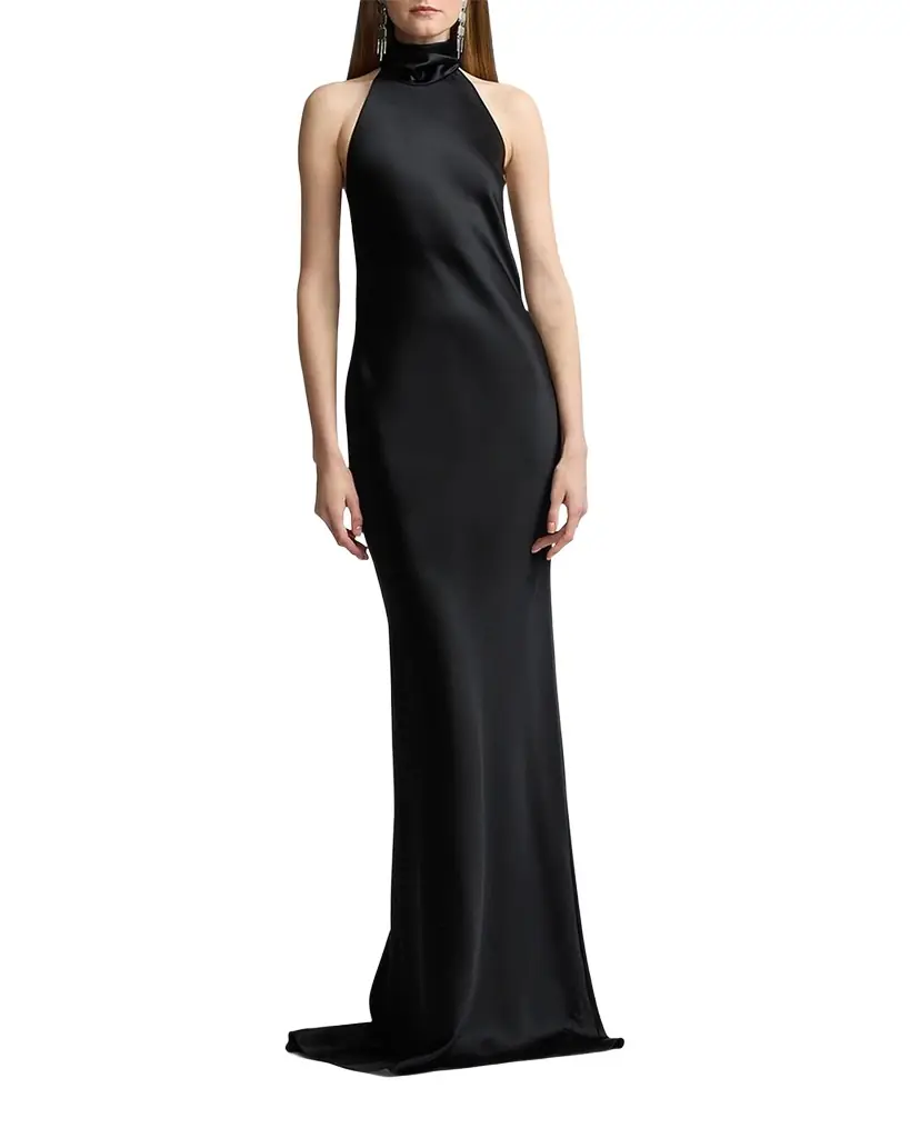 Ralph Lauren Collection Chilton Stretch Satin Evening Dress