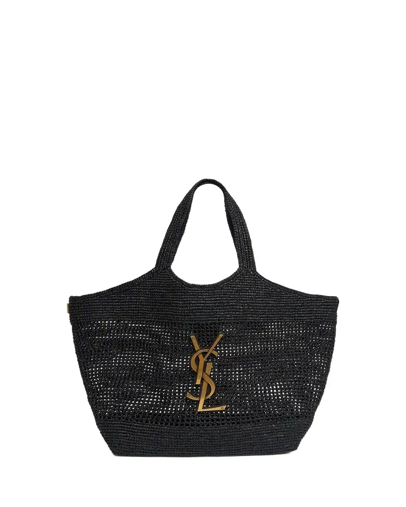 Saint Laurent Icare Medium Crochet Raffia Tote Bag
