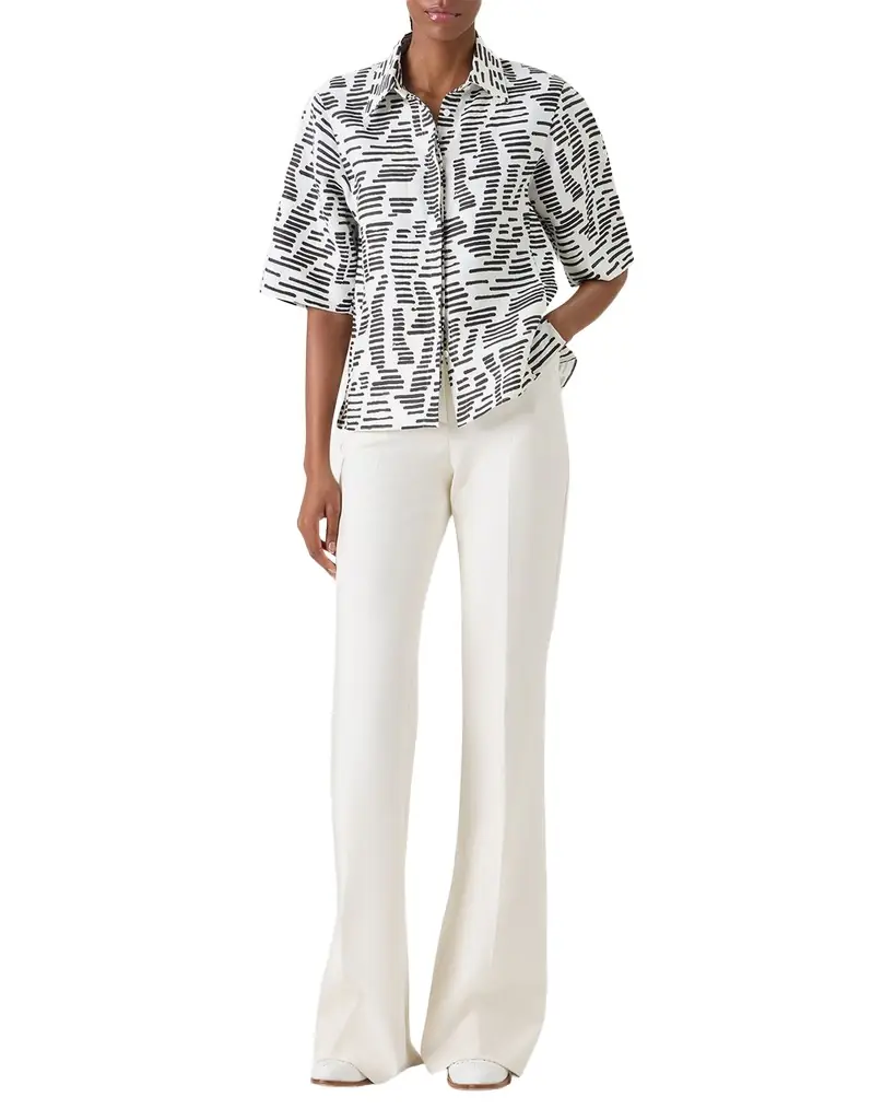 Akris Dance Movements Linen Toile Blouse