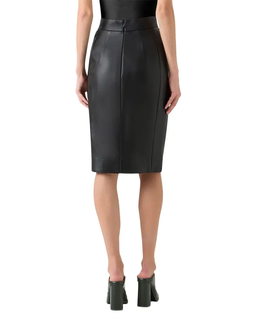 Akris Lamb Nappa Leather Pencil Skirt