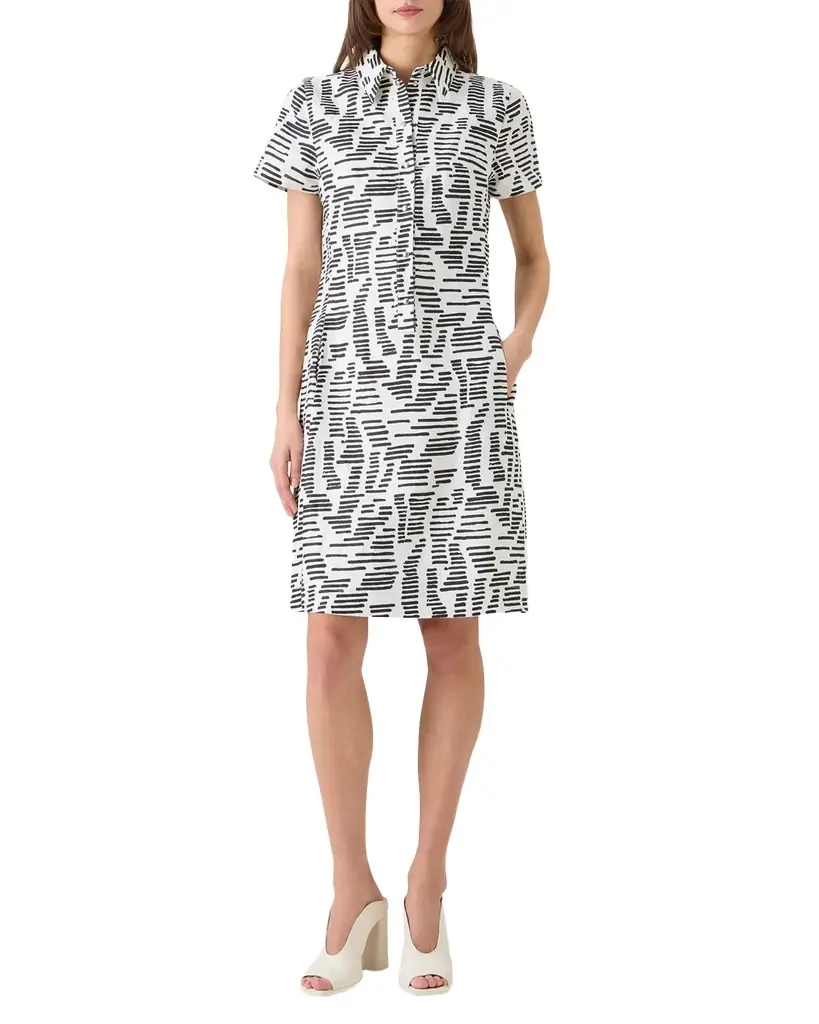 Akris Dance Movements Linen Toile Polo Dress
