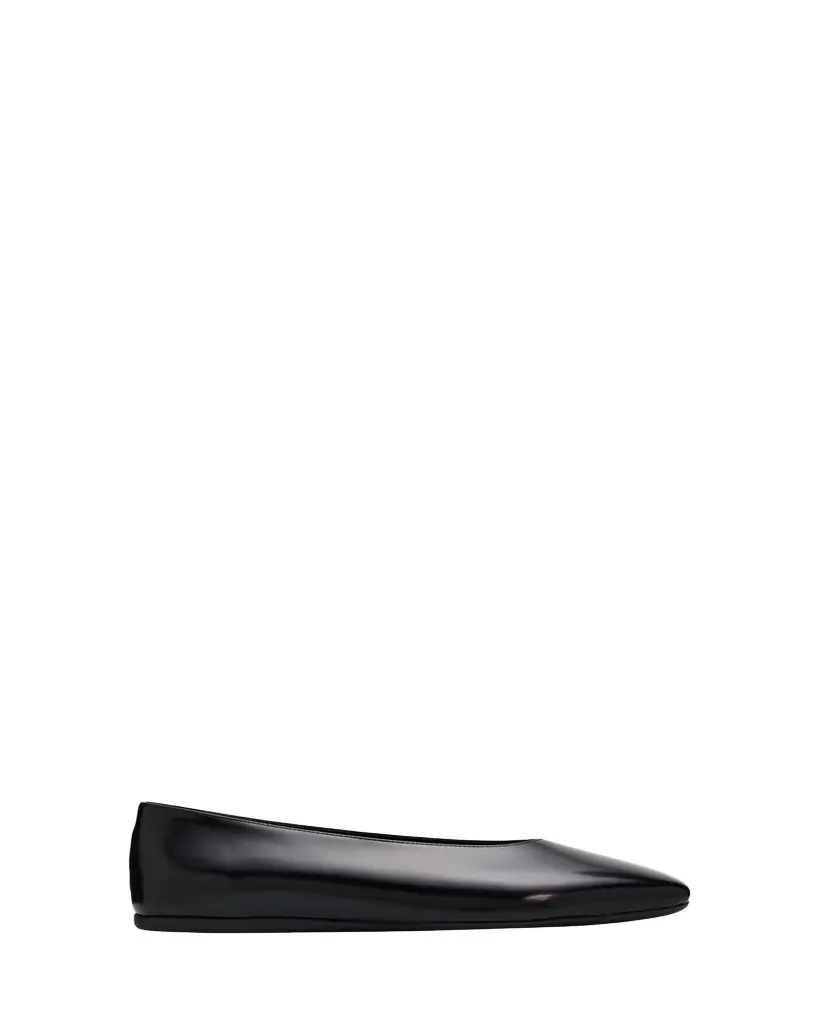 Prada Brushed Leather Ballerina Flats