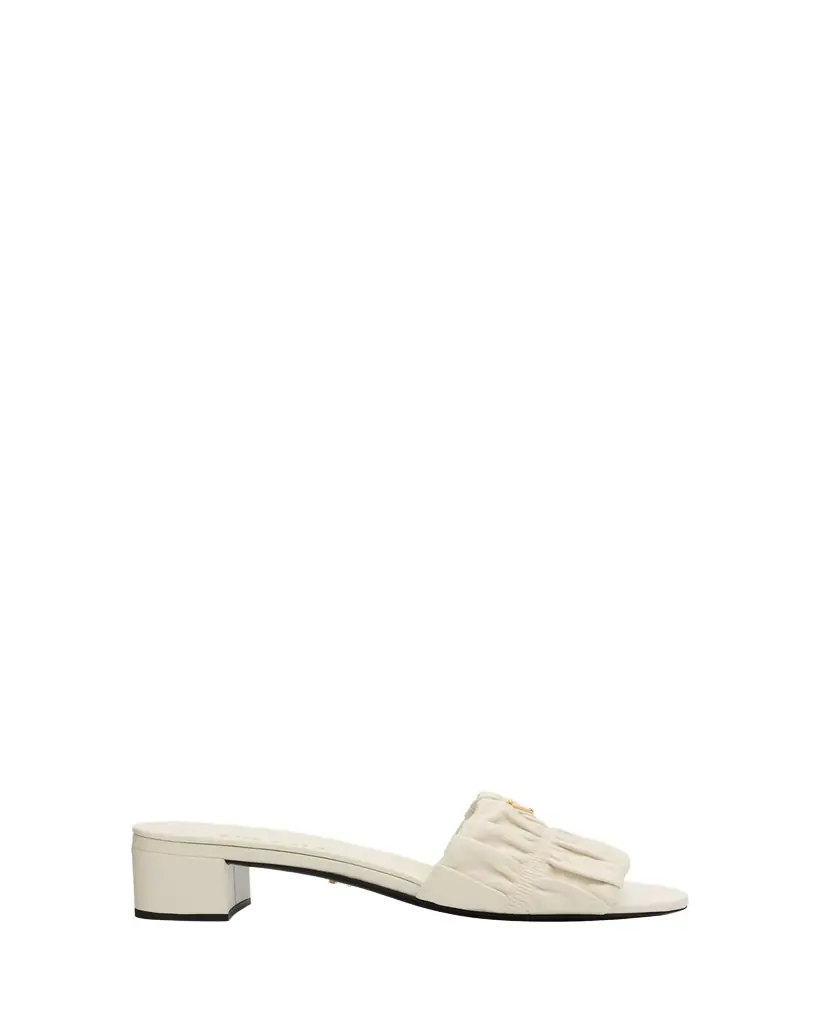 Prada 35mm Matelasse Nappa Leather Block-Heel Sandals