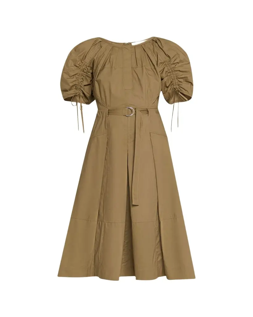 3.1 Phillip Lim Ruched-Sleeve Midi Dress