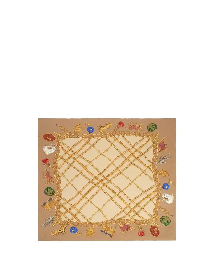 Burberry Check Charm Silk Scarf