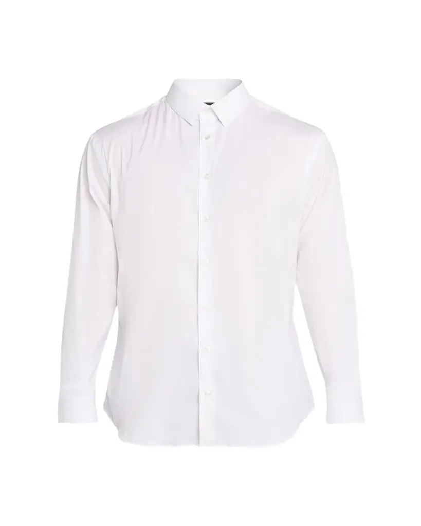Giorgio Armani Men's Solid Stretch Poplin Sport Shirt