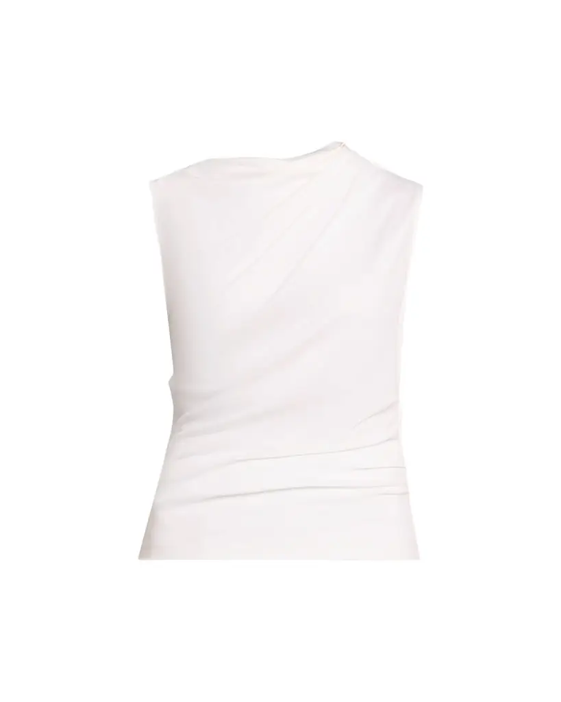 Vince Sleeveless Draped Pima Cotton Top