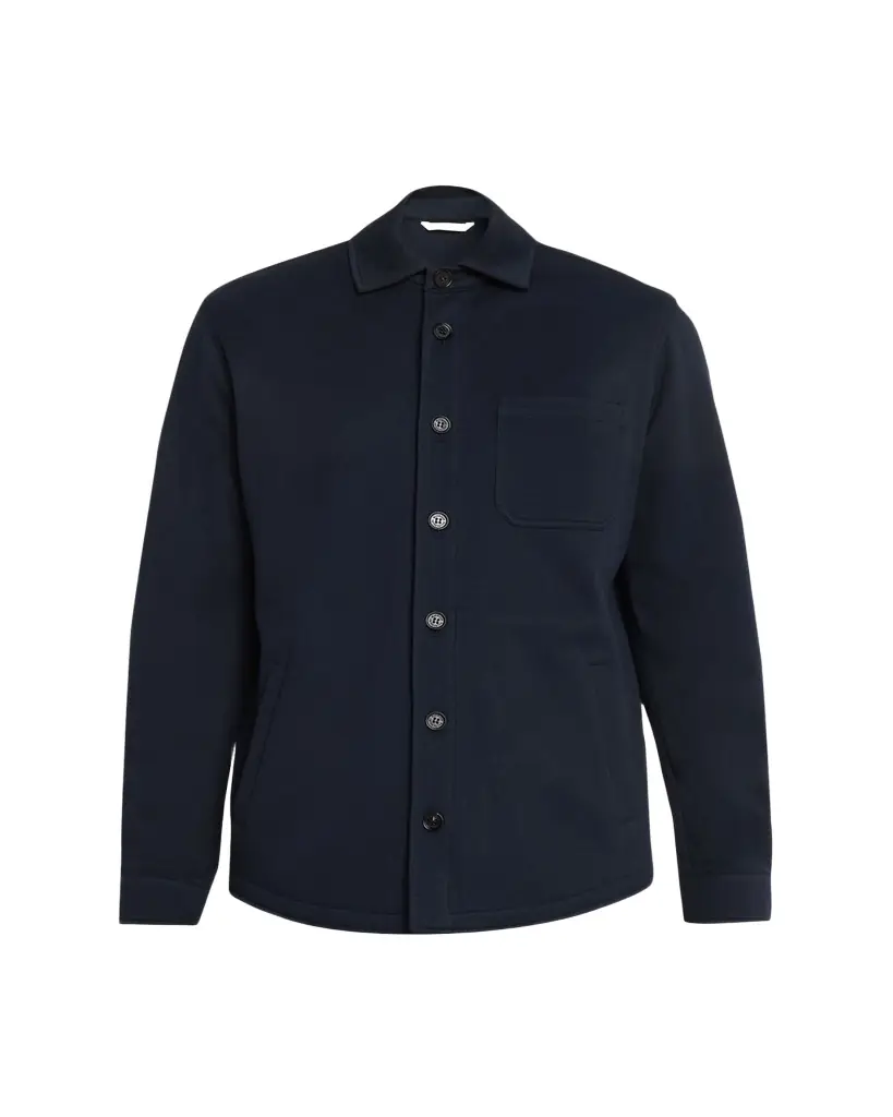 Baldassari Men's Virgin Wool Chest-Pocket Overshirt