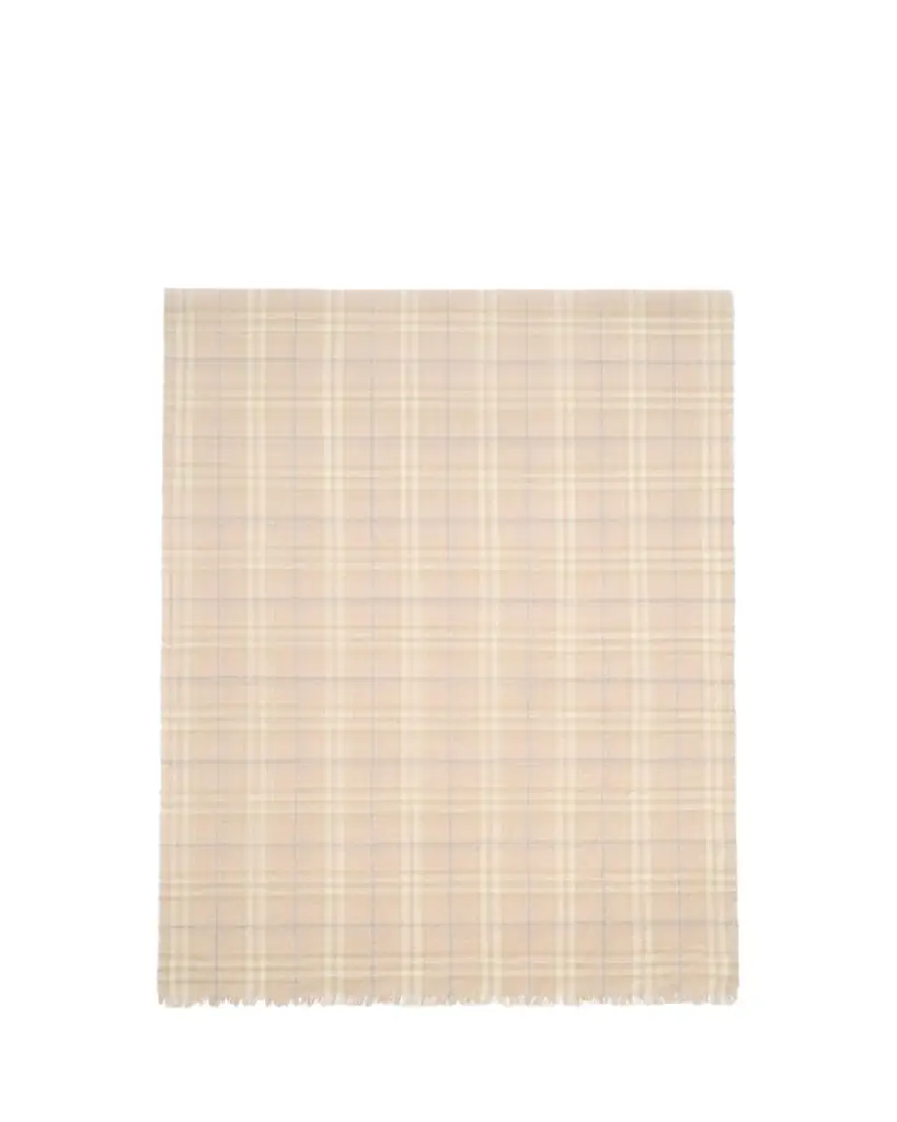 Burberry Sequined Check Wool Silk-Blend Scarf