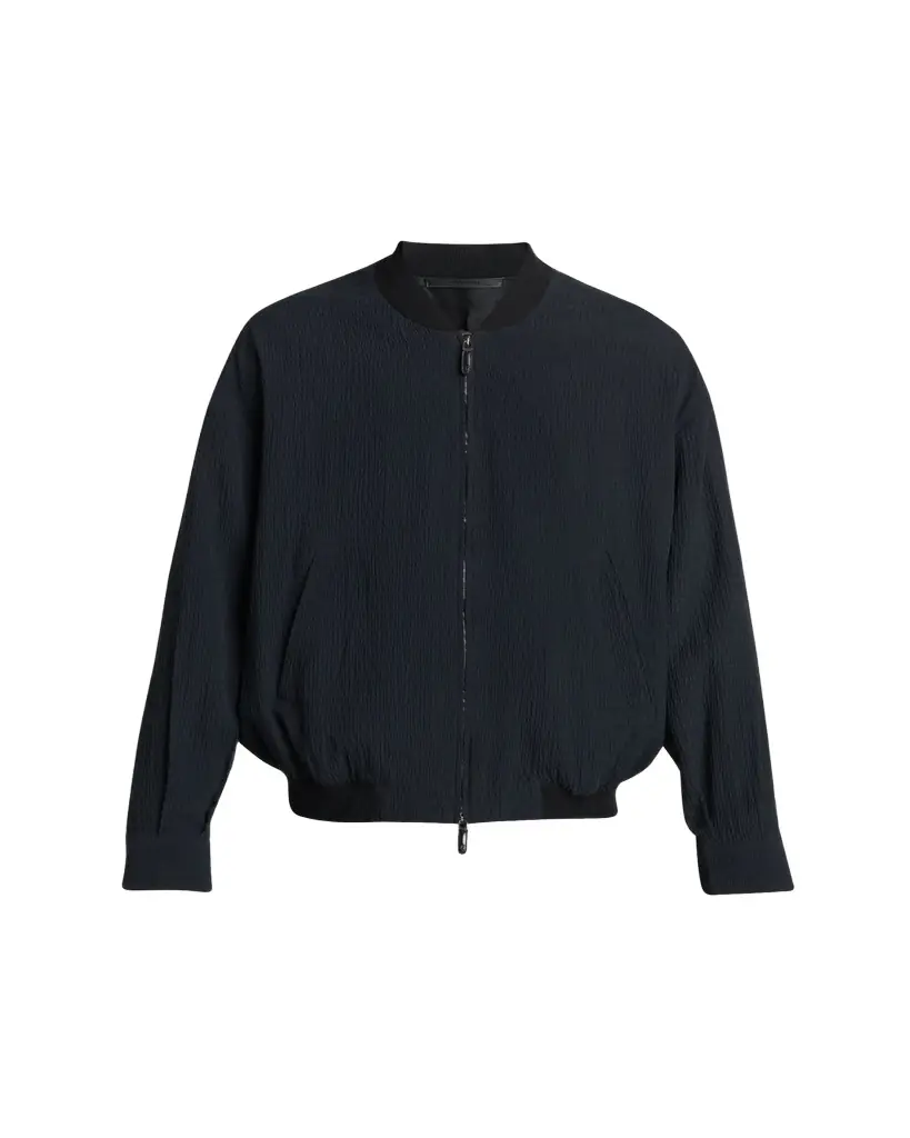 Giorgio Armani Men's Seersucker Full-Zip Bomber Jacket