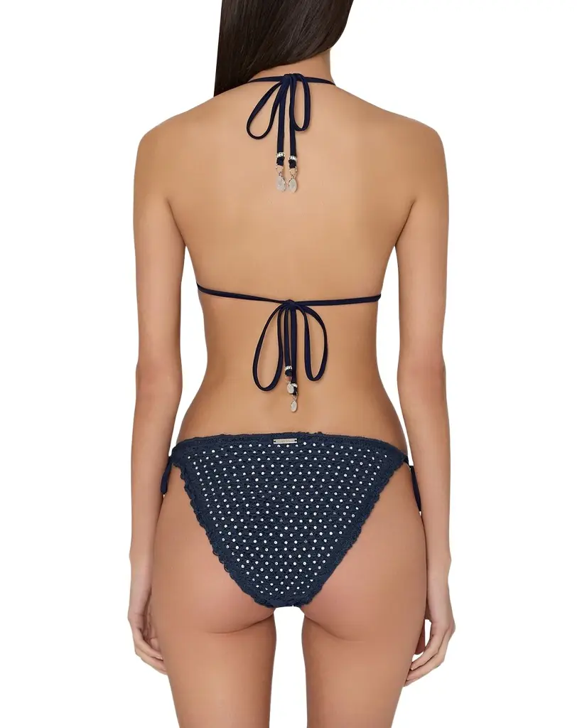 Milly Cabana Crystal Glimmer Crochet Bikini Bottoms - Women's Clothing