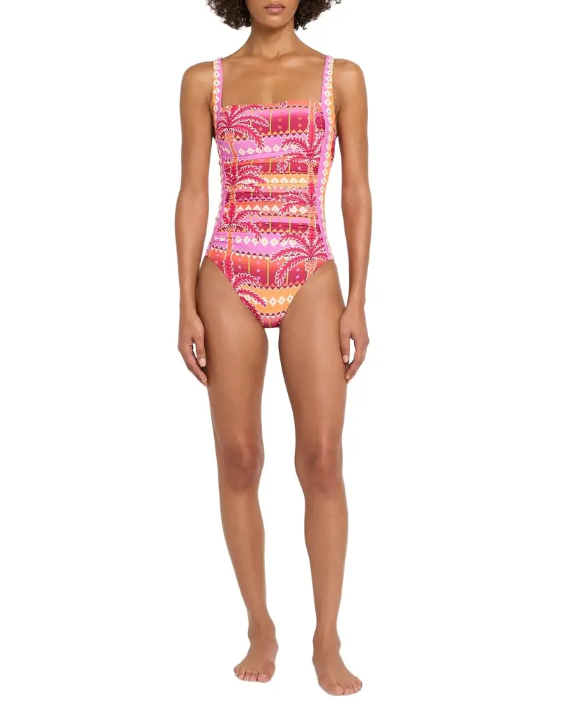 Johnny Was Marilyn Ruched One-Piece Swimsuit