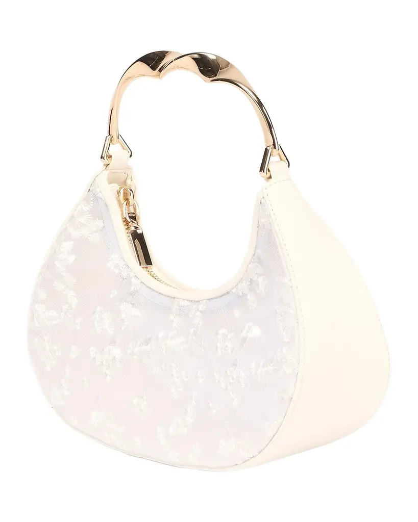 SIMKHAI Nixi Floral-Embroidered Mesh Top-Handle Bag