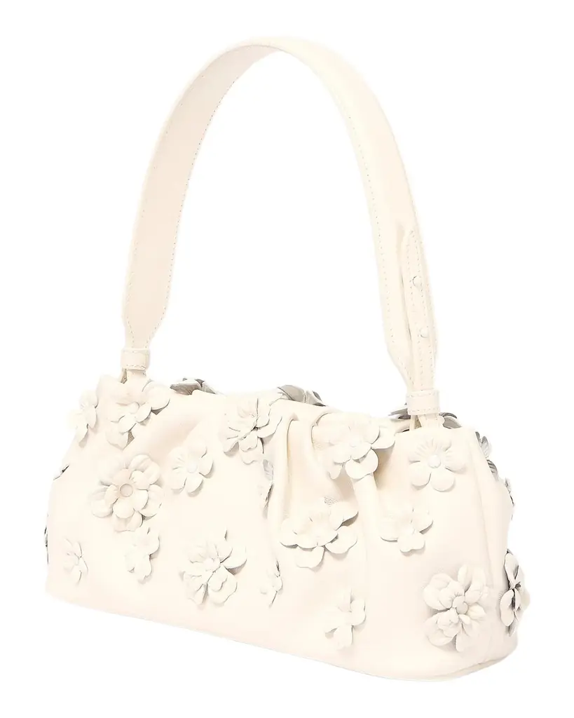 SIMKHAI Harlow Floral Applique Leather Shoulder Bag