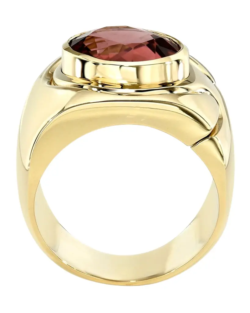 Retrouvai 14K Pink Tourmaline Impetus Interlocking Puzzle Ring