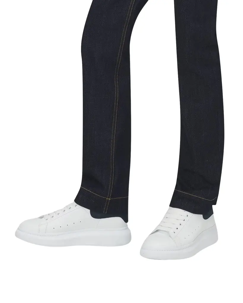 McQueen Men 's Oversized Suede-Backstay Leather Sneakers