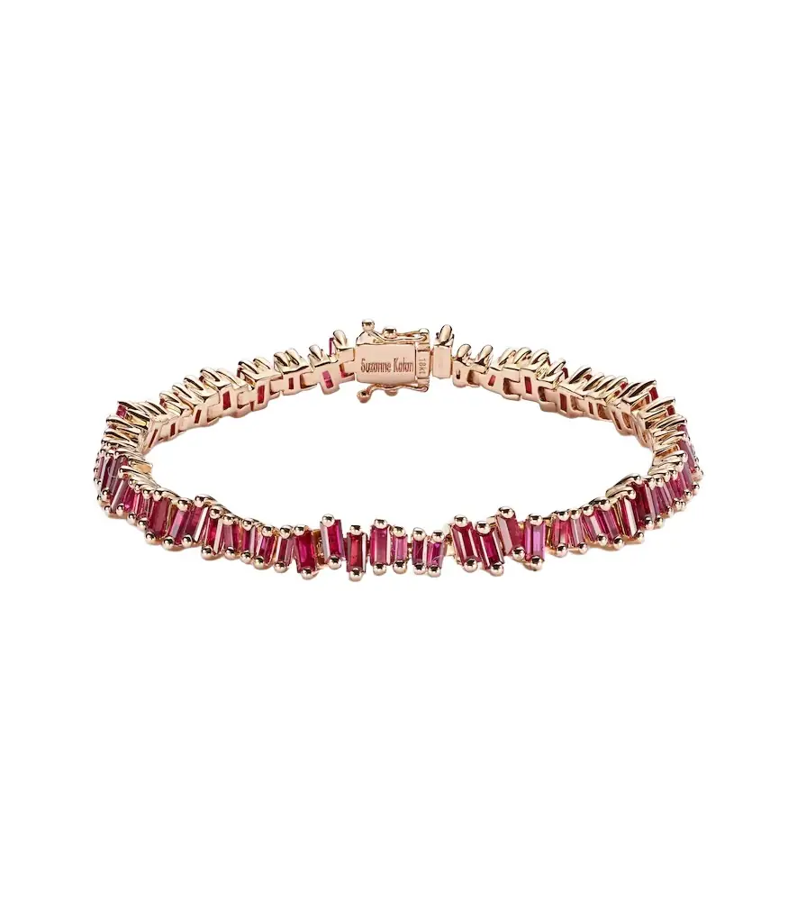 Suzanne Kalan Bold 18kt rose gold tennis bracelet with rubies