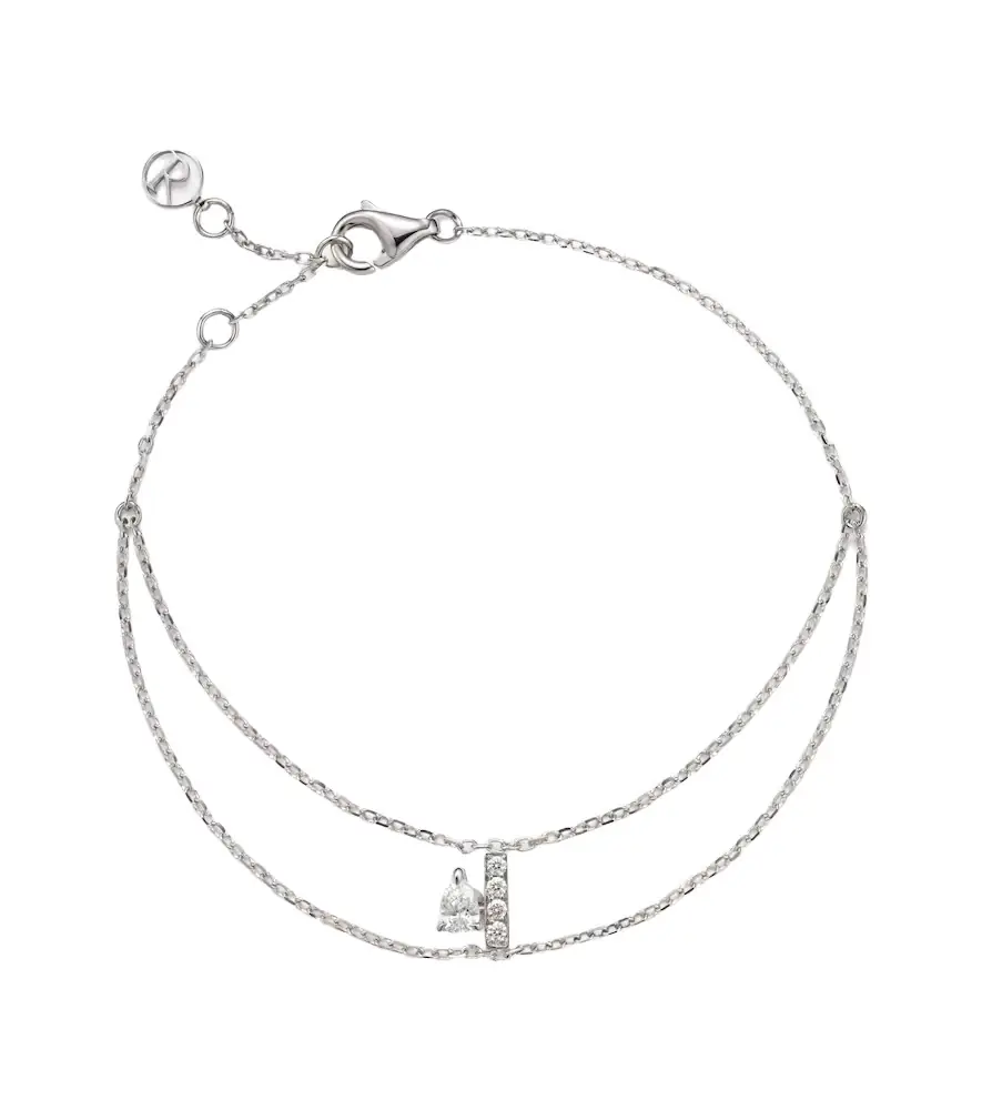 Repossi Letters 18kt white gold bracelet with diamonds