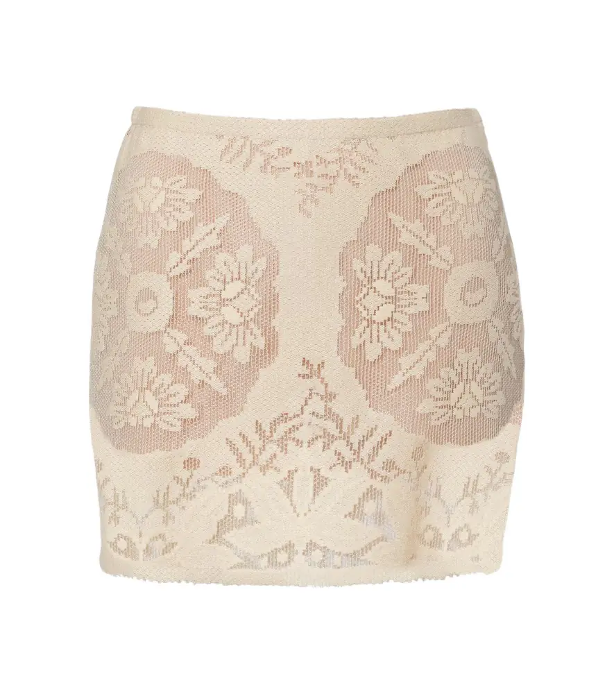 Valentino Floral cotton-blend miniskirt
