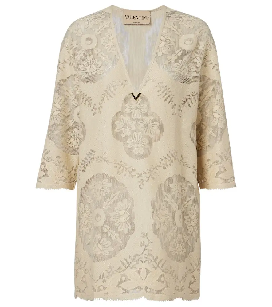 Valentino VGold floral cotton-blend tunic