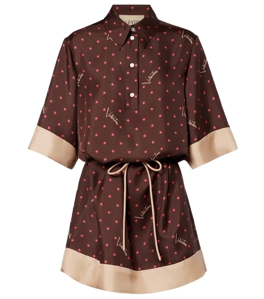 Valentino Printed silk twill shirt dress