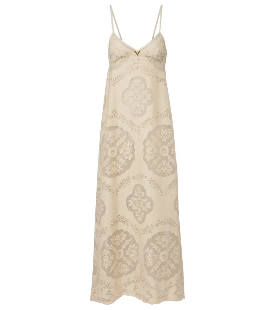Valentino VGold floral cotton-blend maxi dress