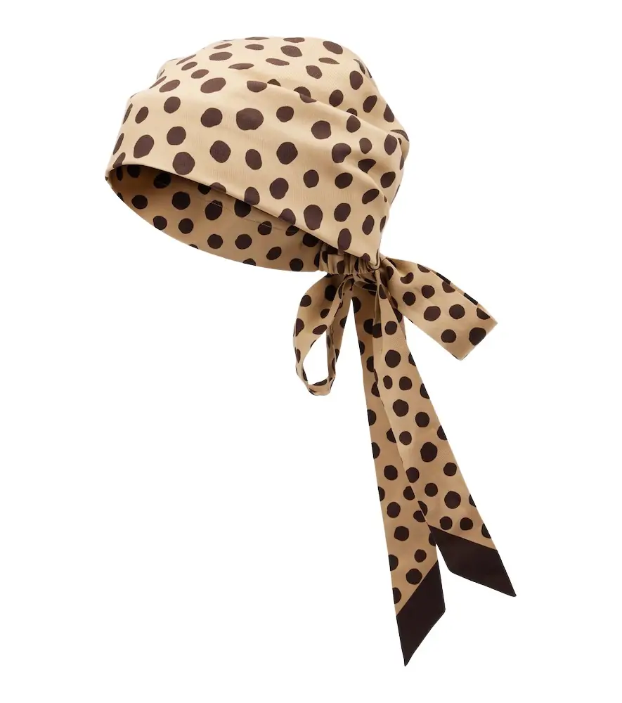 Valentino Polka-dot cotton and silk head wrap