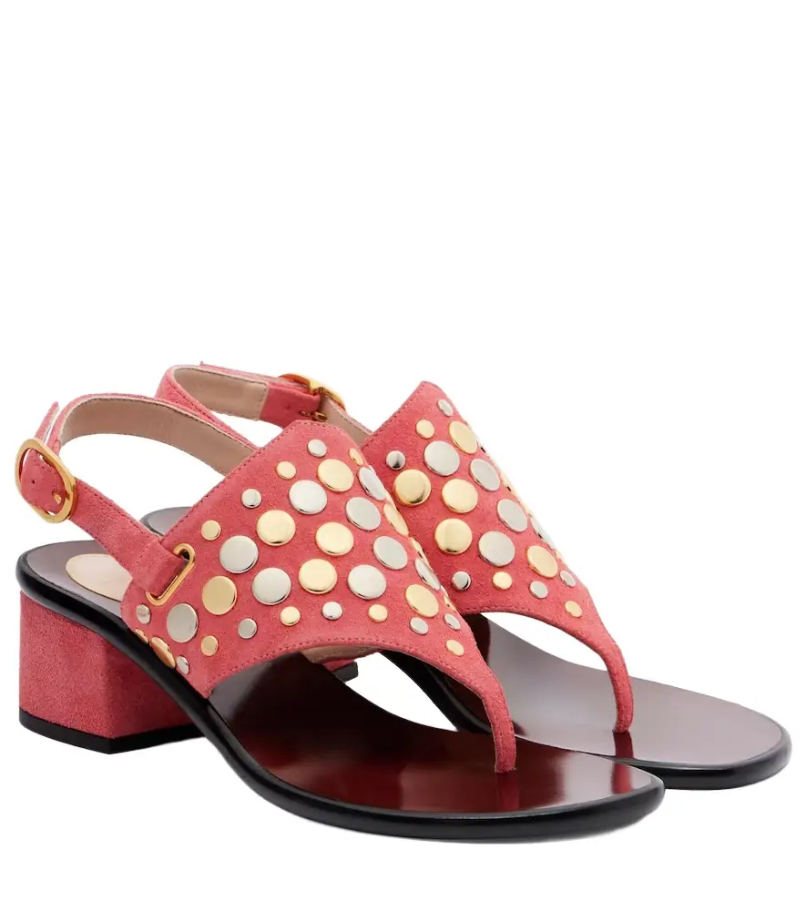 Valentino Garavani Resort studded suede thong sandals