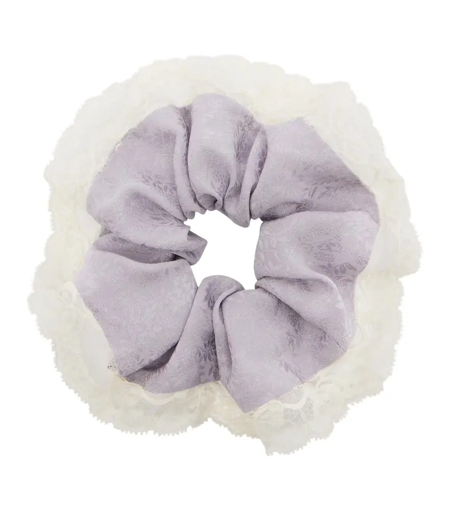 Chloe Chloé Lace-trimmed floral silk jacquard scrunchie