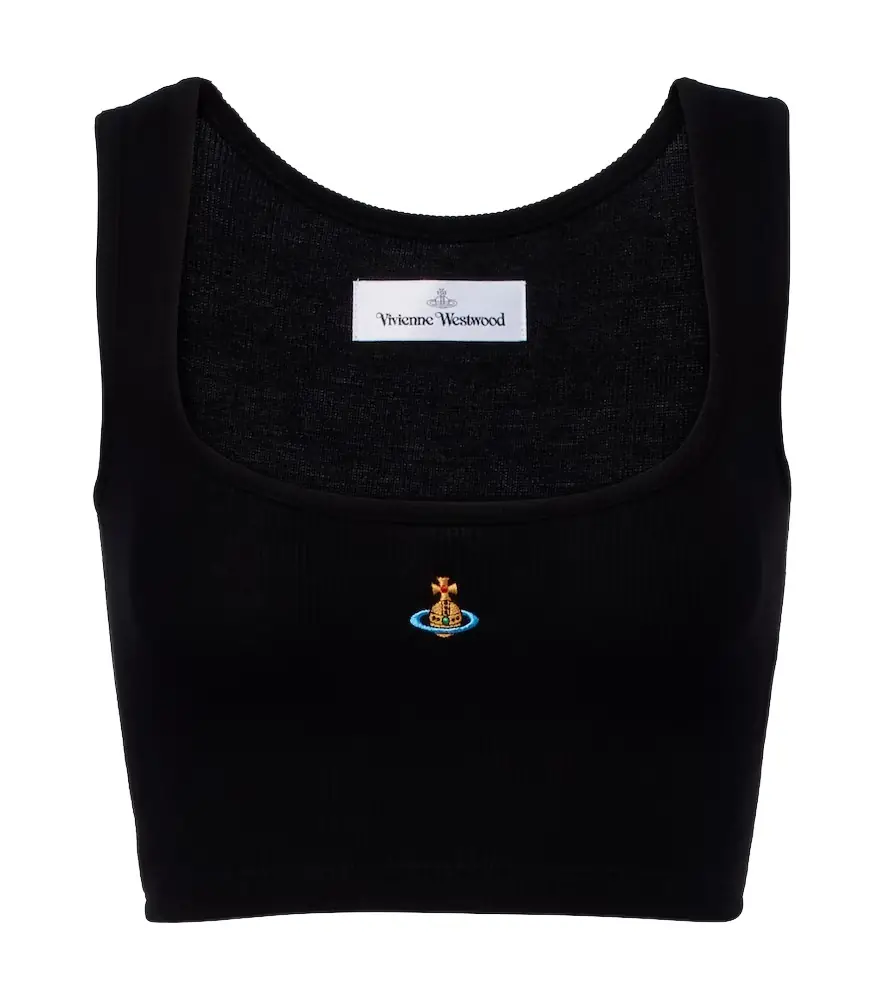 Vivienne Westwood Orb ribbed-knit jersey crop top