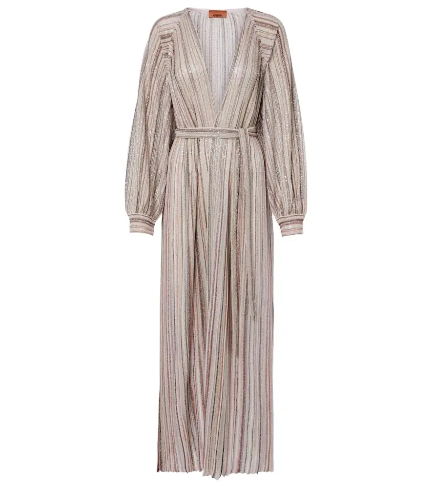 Missoni Striped lamé wrap cardigan