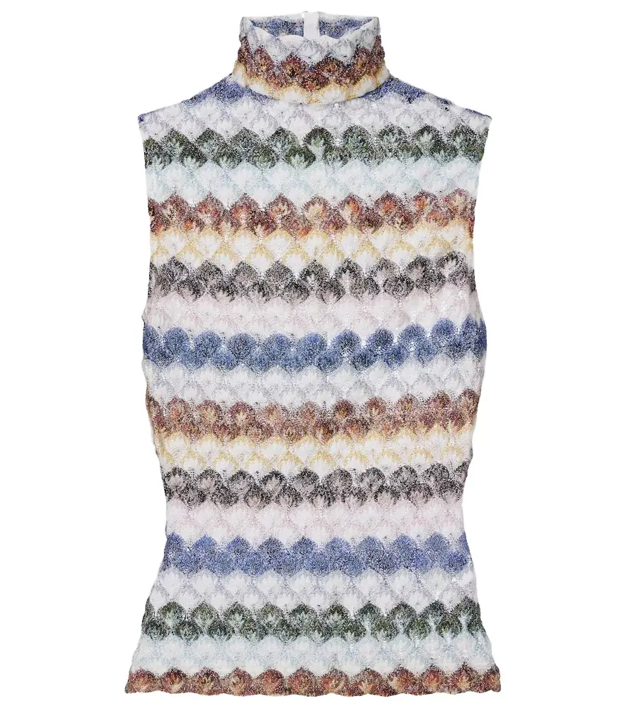 Missoni Knitted lamé tank top