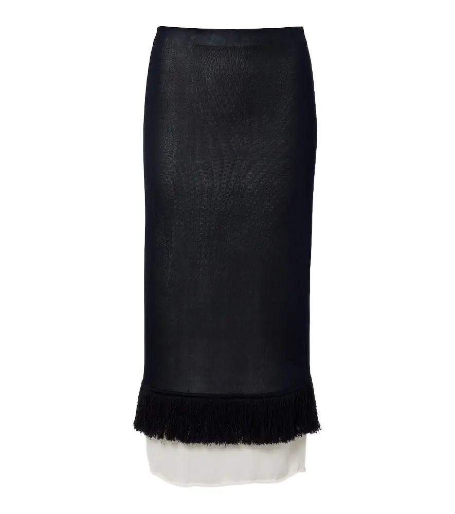 Bottega Veneta Knitted silk midi skirt