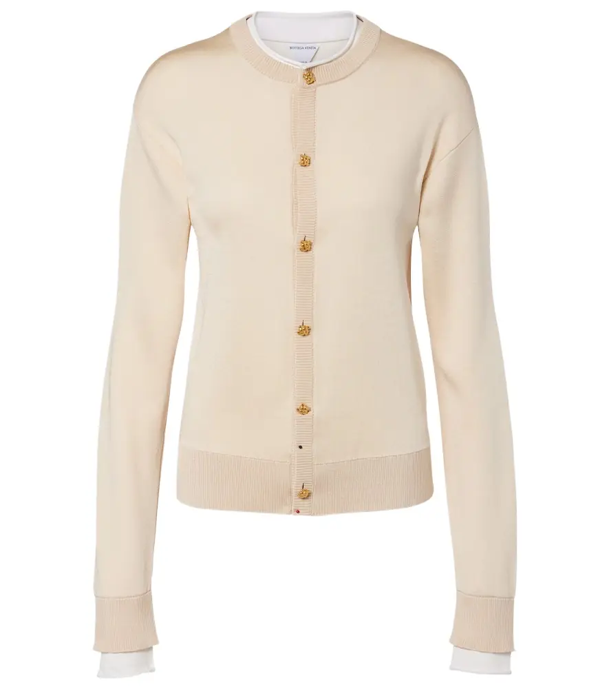 Bottega Veneta Nodo Quadro layered silk cardigan
