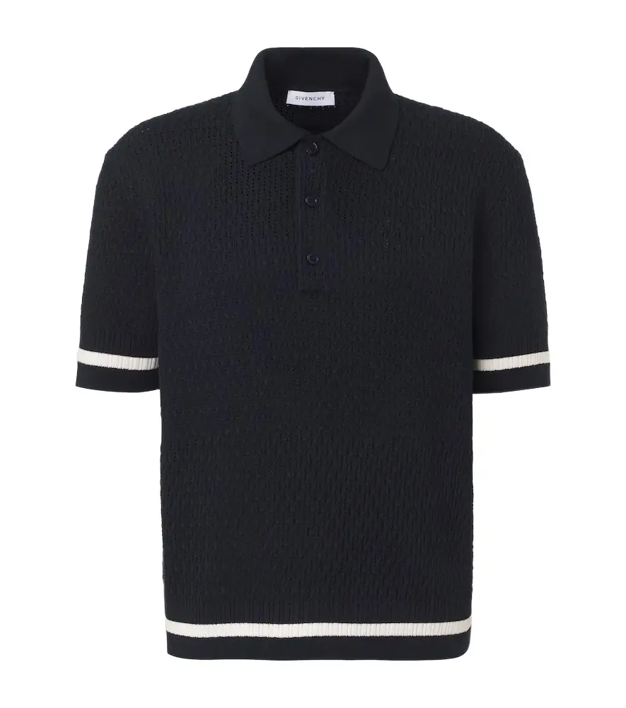 Givenchy Crochet cotton polo shirt