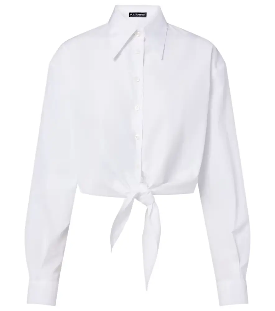Dolce & Gabbana Cropped cotton poplin shirt - Women's Clothing