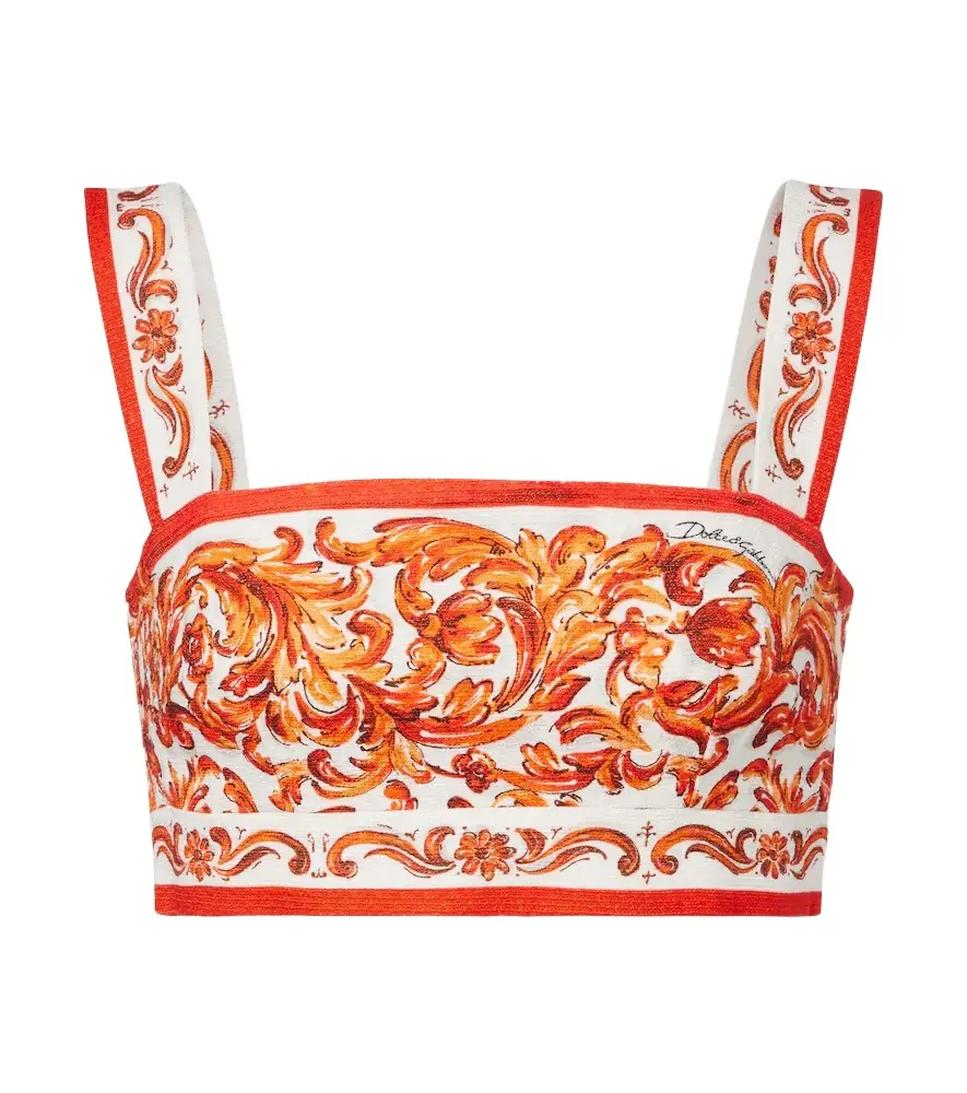Dolce & Gabbana Majolica printed crop top
