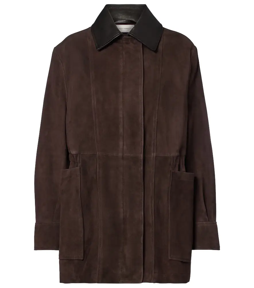 Nour Hammour Grange leather-trimmed suede jacket